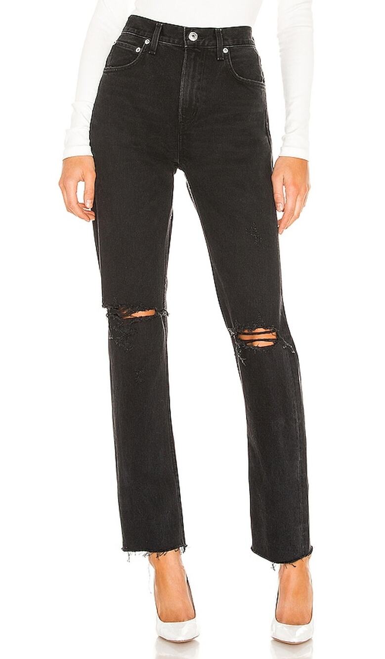 Agolde Distressed Black Cherie Denim Jeans Size 25